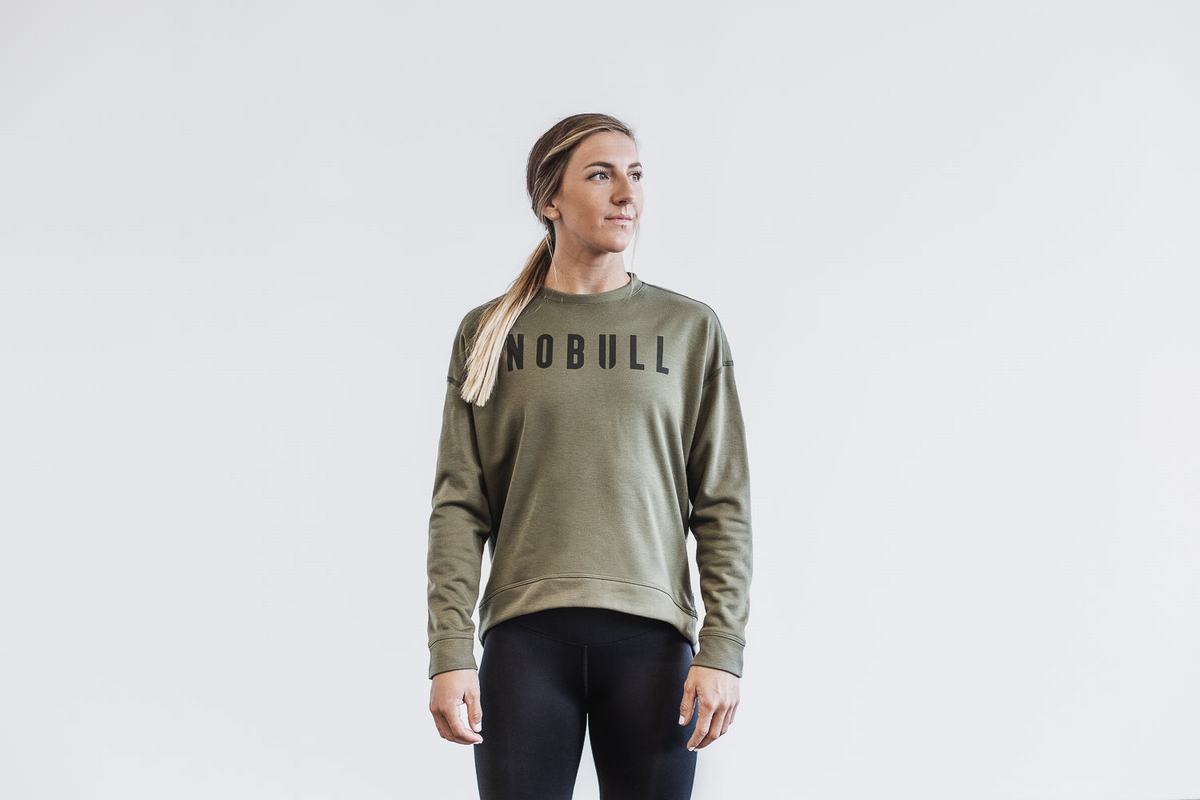 Nobull Crew Women's Sweatshirts Green | Australia (QI9435)